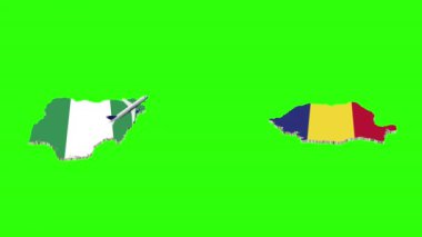 NIGERIA 'den ROMANIA' ya Uçuşun Yeşil Ekranda Animasyonu