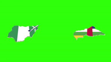 NIGERIA 'den Orta Afrika Cumhuriyeti' ne Yeşil Ekranda Uçuşun Animasyonu