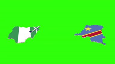 NIGERIA 'den Kongo' ya Uçuşun Animasyonu Yeşil Ekranda DEMOKRATİK