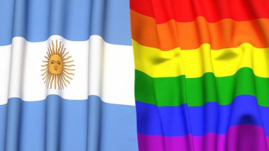 ARGENTINA Gururu: LGBTQ + ve ARGENTINA Bayrak Arkaplanının Birleştirilmesi