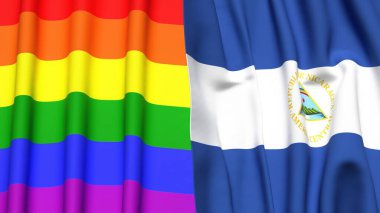 NICARAGUA Gururu: LGBTQ + ve NICARAGUA Bayrak Arkaplanının Birleştirilmesi