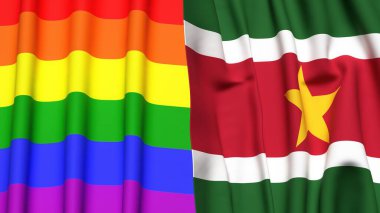 SURINAME Gururu: LGBTQ + ve SURINAME Bayrak Arkaplanının Birleştirilmesi