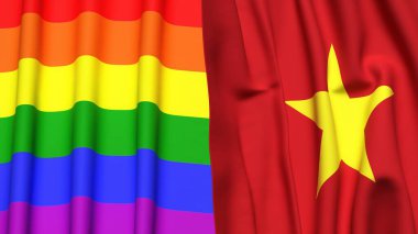 VIETNAM Gururu: LGBTQ + ve VIETNAM Bayrak Arkaplanının Birleştirilmesi