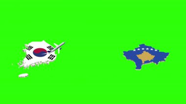Yeşil Ekranda Güney Kore 'den Kosova' ya Uçuşun Canlandırılması