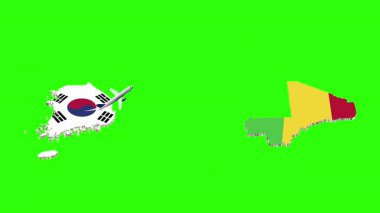 Yeşil Ekranda Güney Kore 'den Mali' ye Uçuşun Animasyonu