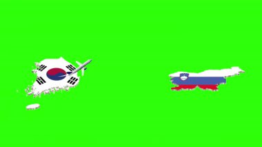 Yeşil Ekranda Güney Kore 'den SLOVENIA' ya Uçuşun Animasyonu
