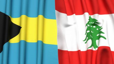 Bahamalar ve LeBron bayrakları gerçekçi kumaş dokusuyla