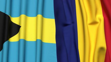 Bahamalar ve Roma bayrakları gerçekçi kumaş dokusuna sahip.