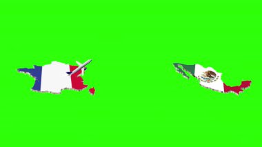 GreenScreen 'de FRANCE' tan MEXICO 'ya Uçuş Canlandırması