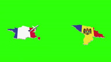 FRANCE 'tan MOLDOVA' ya Uçuşun Animasyonu