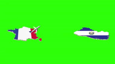 GreenScreen 'deki FRANCE' tan EL SALVADOR 'a Uçuşun Canlandırılması