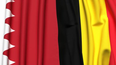 BAHRAIN ve Çad 'ın gerçekçi kumaş dokusuyla bayrakları
