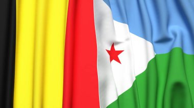 Gerçekçi kumaş dokusuna sahip Bayraklar ve DJIBOUTI