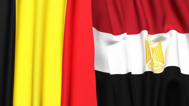 Gerçekçi kumaş dokusuna sahip Bayraklar ve EGYPT