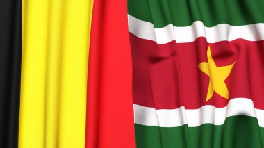 Gerçekçi kumaş desenli Bayraklar ve SURINAME