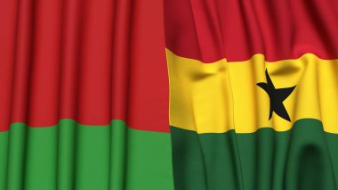 Gerçekçi kumaşlı Bayraklar ve GHANA