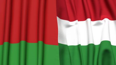 Gerçekçi kumaş dokusuna sahip Bayraklar Bayraklar