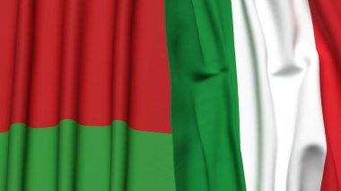 Gerçekçi kumaşlı Bayraklar ve İtalyanlık