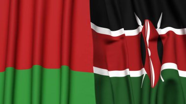 Gerçekçi kumaş dokusuna sahip Bayraklar Bayraklar