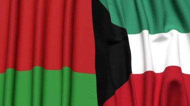 Gerçekçi kumaşlı Bayraklar ve KUWAIT