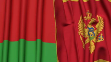 BeLARUS ve MonteneGRO bayrakları gerçekçi kumaş dokusuyla