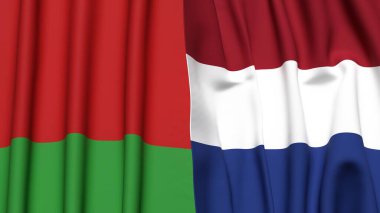 Gerçekçi kumaş dokusuna sahip Bayraklar Bayraklar