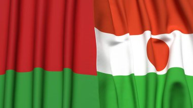 Gerçekçi kumaşlı Bayraklar ve NIGER