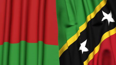 Gerçekçi kumaş desenli Bayraklar ve Aziz Kediler