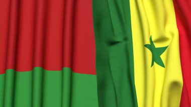 BELARUS ve SENEGAL bayrakları gerçekçi kumaş dokusuyla