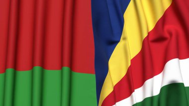 Gerçekçi kumaş desenli Bayraklar ve SEYCHELLES