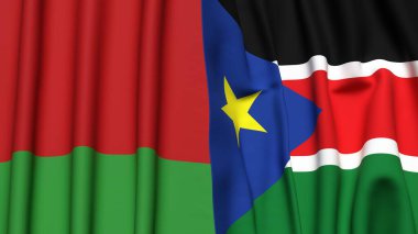 Gerçekçi kumaş dokusuna sahip Bayraklar: BELARUS ve Güney Sudan