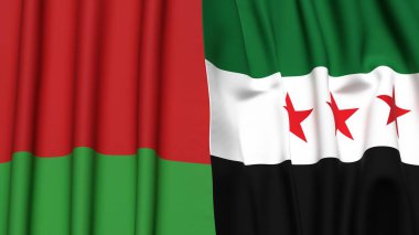 Gerçekçi kumaş dokusuna sahip Bayraklar