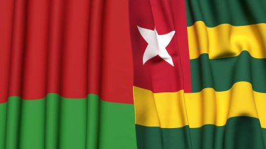 Gerçekçi kumaşlı Bayraklar ve TOGO