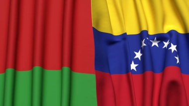 BeLARUS ve Venezuela 'nın bayrakları gerçekçi kumaş dokusuyla