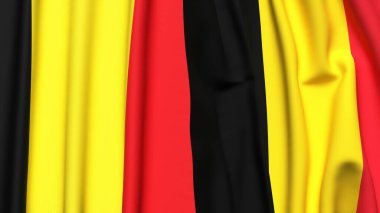 Gerçekçi kumaşlı Bayraklar BELGIUM ve Çad