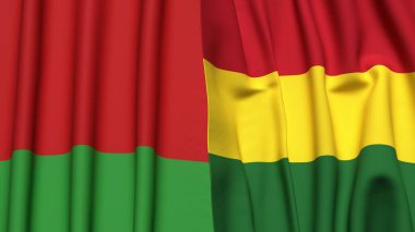 Gerçekçi kumaş dokusuna sahip Bayraklar