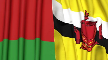 Gerçekçi kumaş dokusuna sahip Bayraklar