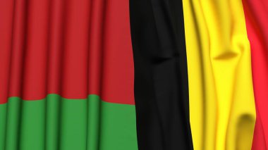 BeLARUS ve Çad 'ın bayrakları gerçekçi kumaş dokusuyla