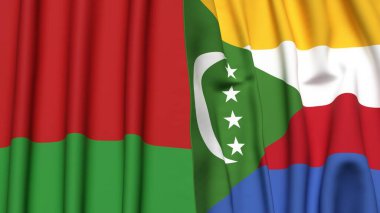 Gerçekçi kumaş desenli Bayraklar ve Komorolar