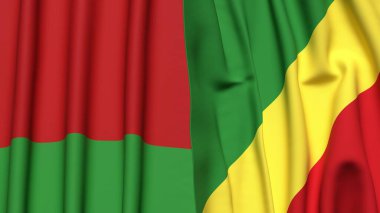 BELARUS ve CONGO R bayrakları gerçekçi kumaş dokusuna sahiptir.