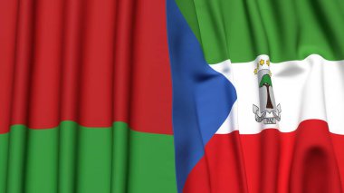 BELARUS Bayrakları ve Eşitlikçi Guinea Gerçekçi kumaş dokusuyla