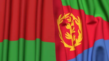 Gerçekçi kumaşlı Bayraklar ve ERITREA