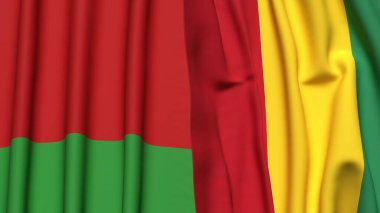 Gerçekçi kumaş desenli Bayraklar ve Gine