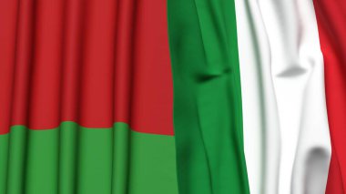 Gerçekçi kumaşlı Bayraklar ve İtalyanlık