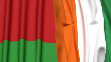 Gerçekçi kumaş desenli Bayraklar ve IVORY Kıyı