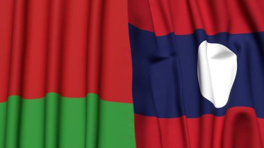 Gerçekçi kumaşlı Bayraklar ve LAOS