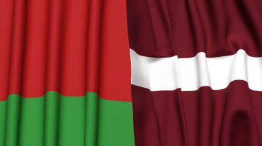 Gerçekçi kumaşlı Bayraklar ve LATVIA