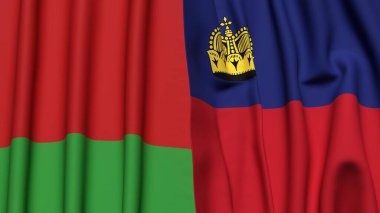 Gerçekçi kumaş dokusuna sahip Bayraklar: Bayraklar: