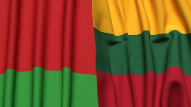 Gerçekçi kumaş dokusuna sahip Bayraklar: Bayraklar: