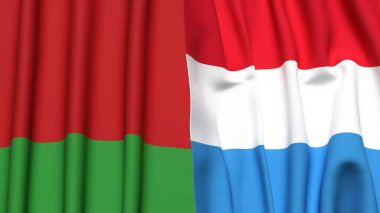 BeLARUS ve LUXEMBOURG bayrakları gerçekçi kumaş dokusuyla